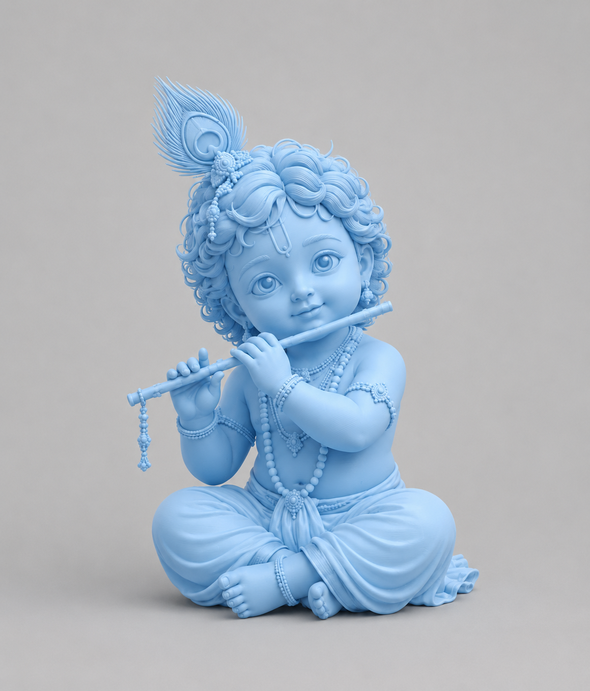 Krishna Playing Flute Sky Blue 3D Model (5 Inch)
